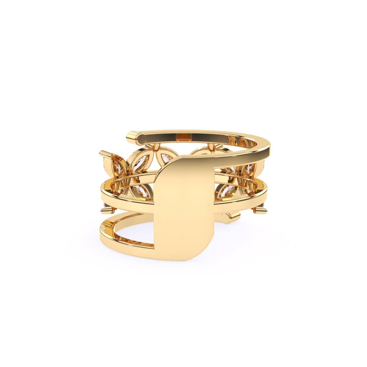 Vintage Style Marquise Diamond Flower Ring